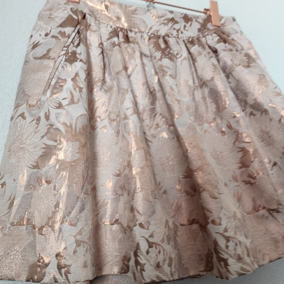 BANANA REPUBLIC Bronze Metallic Mini circle skater skirt NWT 10 - Picture 7 of 10